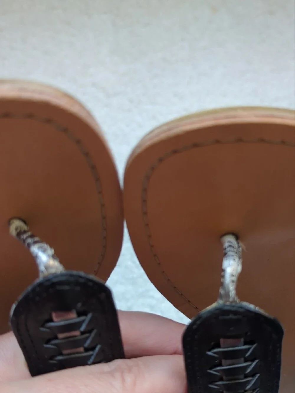 G by Guess Brown and Black T-Strap Sandals with G Hardware